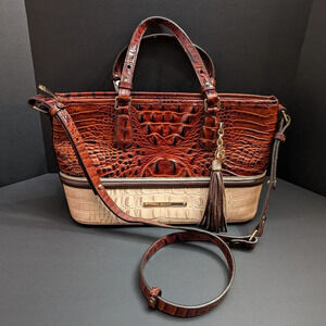 Brahmin Mini Asher Eastwood Croc-Embossed Leather satchel.
